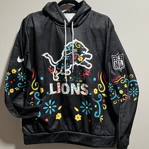 Detroit Lions Black Hoodie with Colorful Design